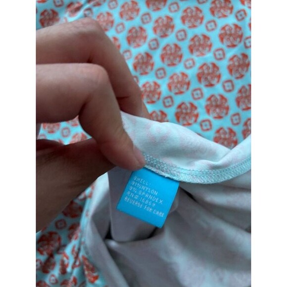 J. McLaughlin Dress Catalina Cloth Light Blue Orange Ikat Floral Print Large - Picture 5 of 5